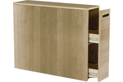 Woodcrest Reversible Bedside Storage Unit w\/Pullout Drawer & 2 Interior Shelves
